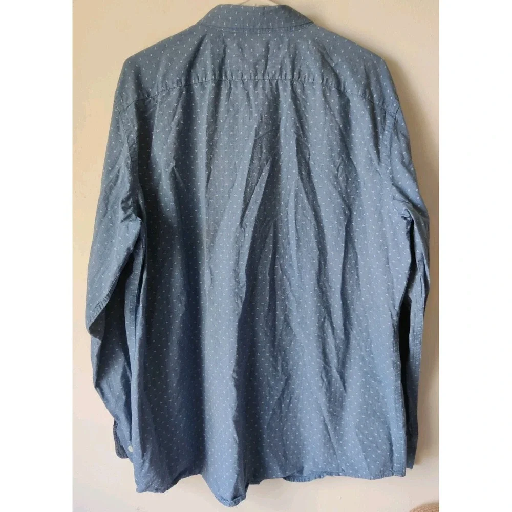 Banana Republic Men's Soft Wash Standard Fit 100% Cotton Blue‎ Pattern Size XL